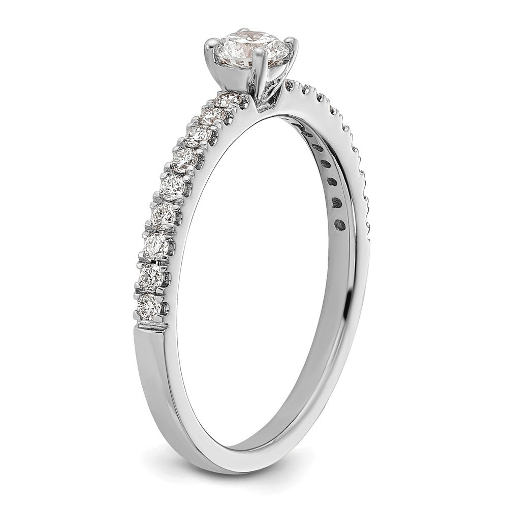 14k White Gold 1/2 carat Lab Grown Diamond VS/SI+ G+ Complete Round Engagement Ring