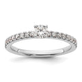 14k White Gold 1/2 carat Lab Grown Diamond VS/SI+ G+ Complete Round Engagement Ring