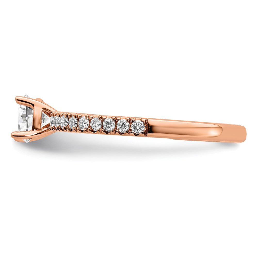 14k Rose Gold 3/4 carat Lab Grown Diamond VS/SI+ G+ Complete Round Engagement Ring