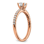 14k Rose Gold 3/4 carat Lab Grown Diamond VS/SI+ G+ Complete Round Engagement Ring