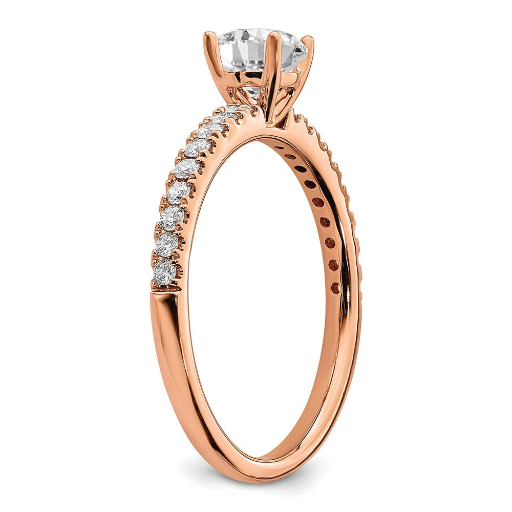 14k Rose Gold 3/4 carat Lab Grown Diamond VS/SI+ G+ Complete Round Engagement Ring