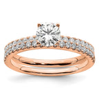 14k Rose Gold 3/4 carat Lab Grown Diamond VS/SI+ G+ Complete Round Engagement Ring