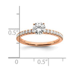 14k Rose Gold 3/4 carat Lab Grown Diamond VS/SI+ G+ Complete Round Engagement Ring