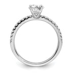 14k White Gold 1 carat Lab Grown Diamond VS/SI+ G+ Complete Round Engagement Ring