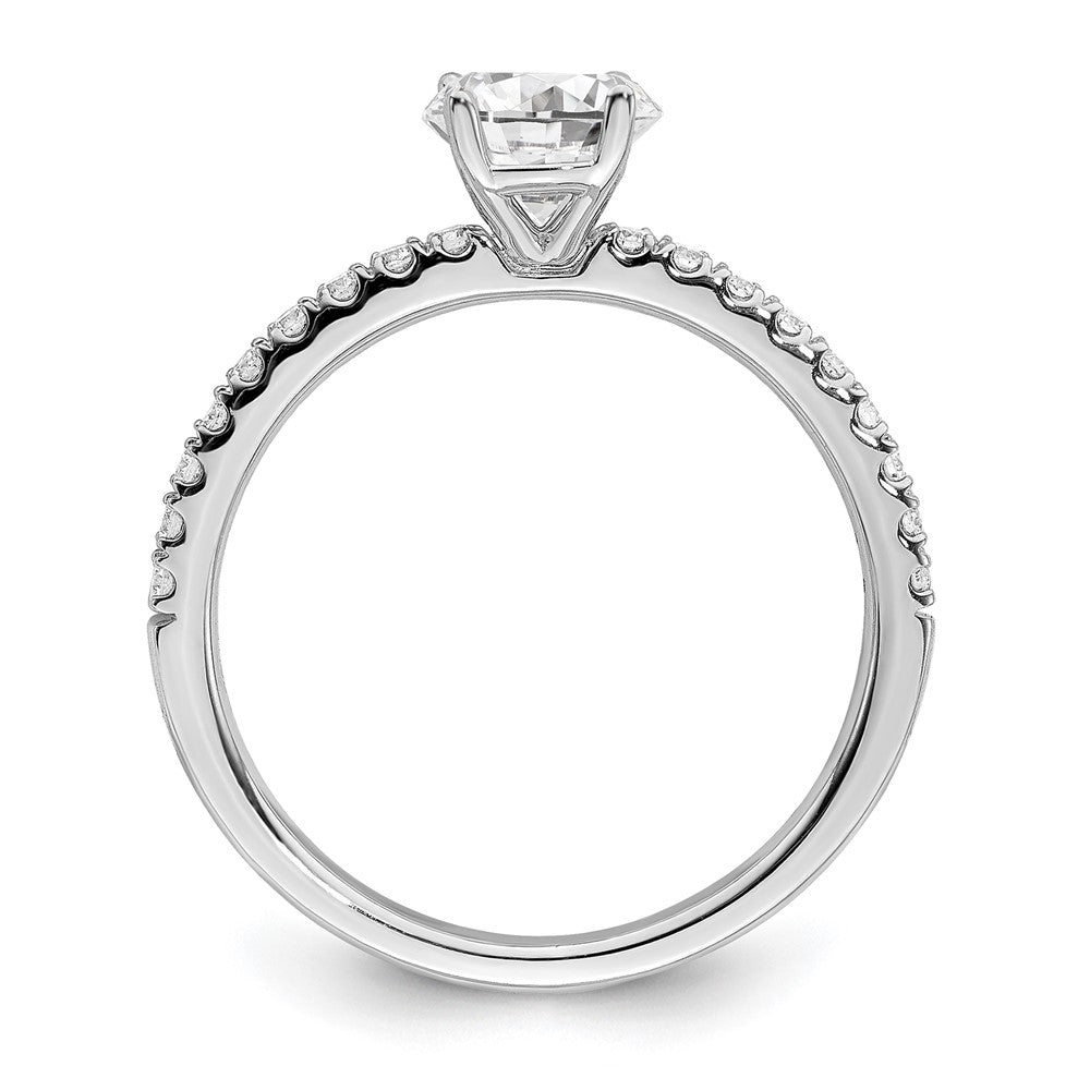 14k White Gold 3/4 carat Lab Grown Diamond VS/SI+ G+ Complete Round Engagement Ring
