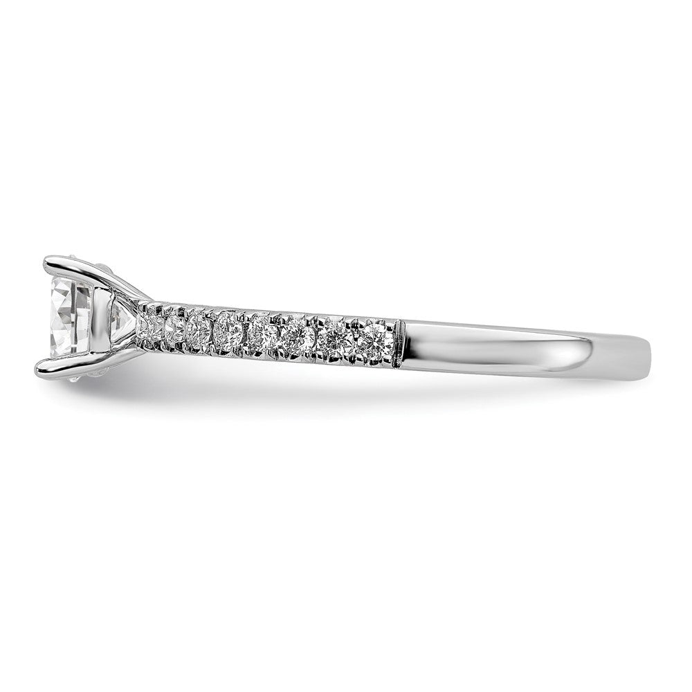14k White Gold 1 carat Lab Grown Diamond VS/SI+ G+ Complete Round Engagement Ring