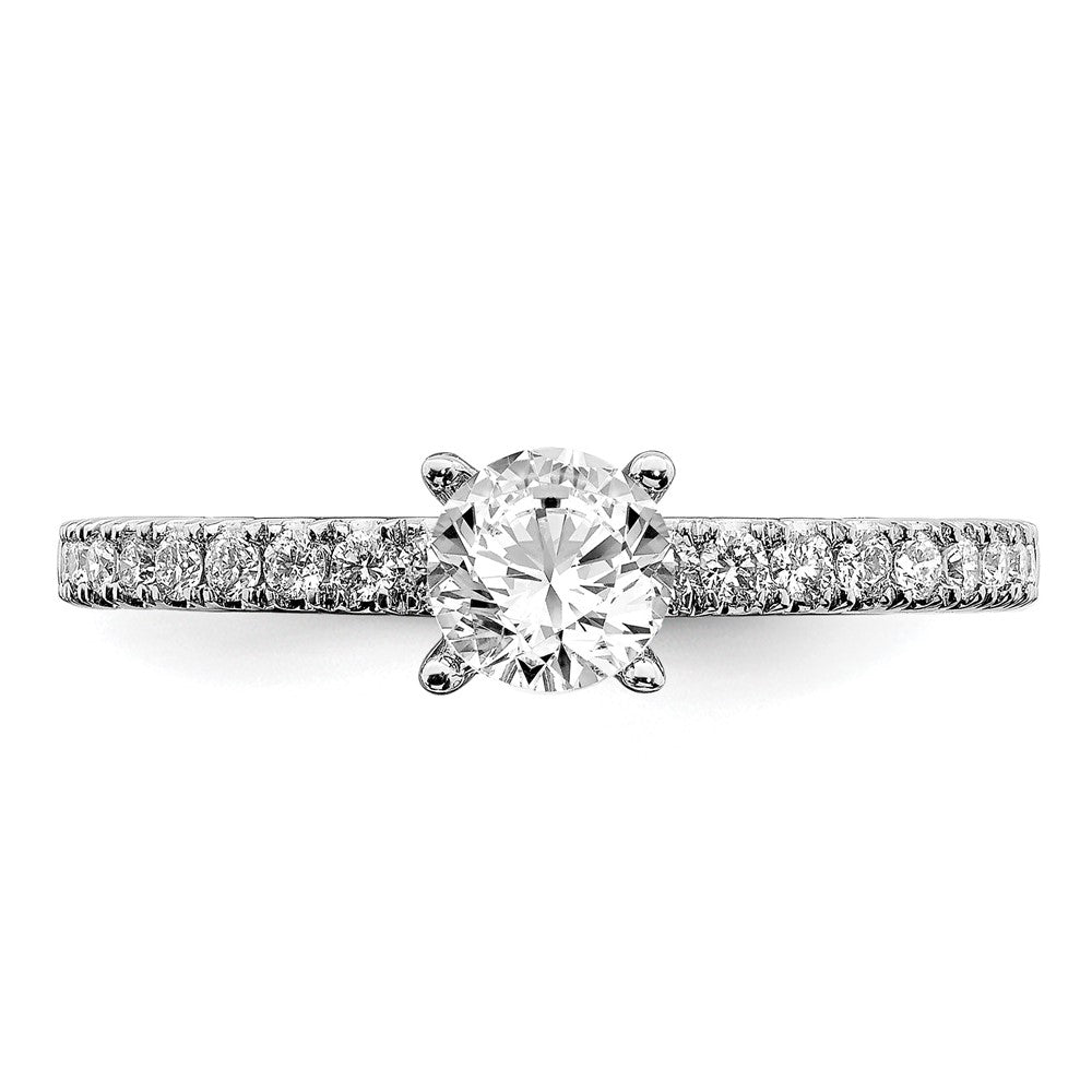 14k White Gold 1 carat Lab Grown Diamond VS/SI+ G+ Complete Round Engagement Ring