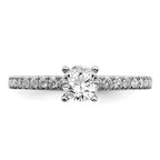 14k White Gold 3/4 carat Lab Grown Diamond VS/SI+ G+ Complete Round Engagement Ring