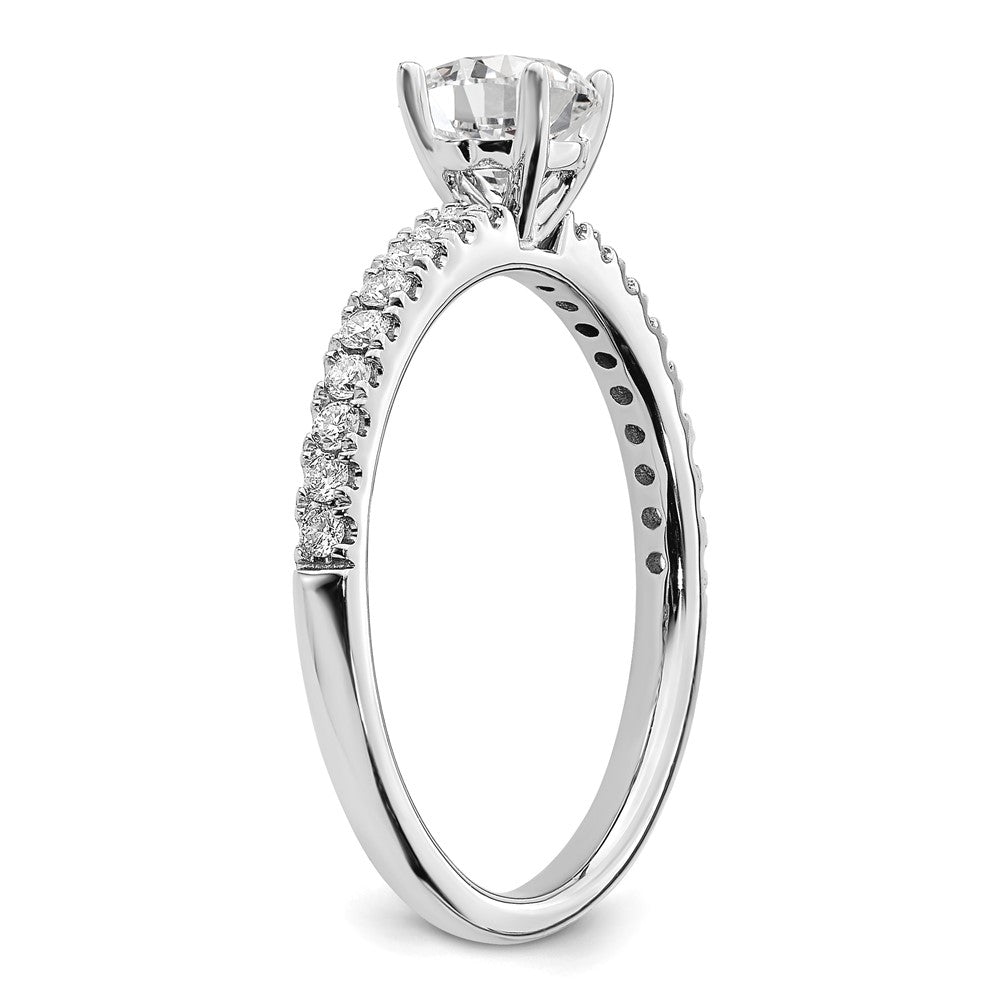 14k White Gold 1 carat Lab Grown Diamond VS/SI+ G+ Complete Round Engagement Ring