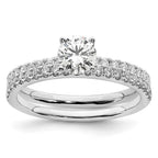 14k White Gold 3/4 carat Lab Grown Diamond VS/SI+ G+ Complete Round Engagement Ring