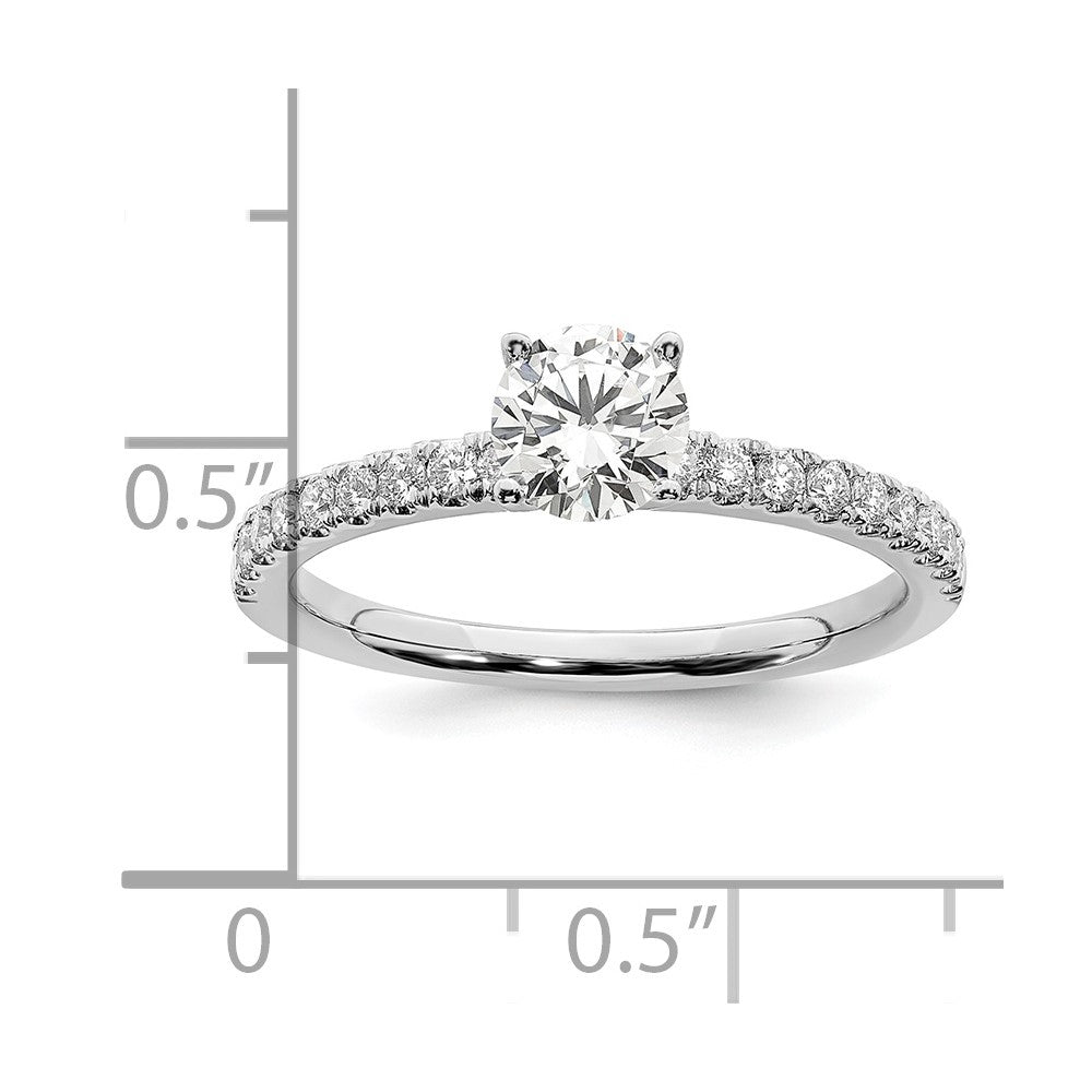 14k White Gold 1 carat Lab Grown Diamond VS/SI+ G+ Complete Round Engagement Ring