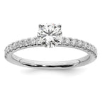 14k White Gold 1 carat Lab Grown Diamond VS/SI+ G+ Complete Round Engagement Ring