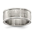NEW YORK RANGERS STAINLESS STEEL LOGO BAND RING SIZE 7