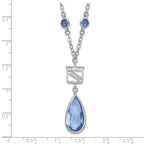 NHL New York Rangers Silver-tone Blue & Red Crystal w/ 3in ext Necklace
