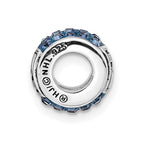 Sterling Silver NHL New York Rangers Polished Blue Crystal Bead Charm