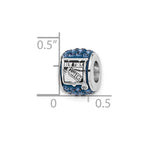 Sterling Silver NHL New York Rangers Polished Blue Crystal Bead Charm