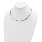 14k Two-tone 3mm Reversible White and Yellow Domed Omega Necklace