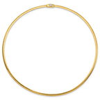 14k Two-tone 3mm Reversible White and Yellow Domed Omega Necklace
