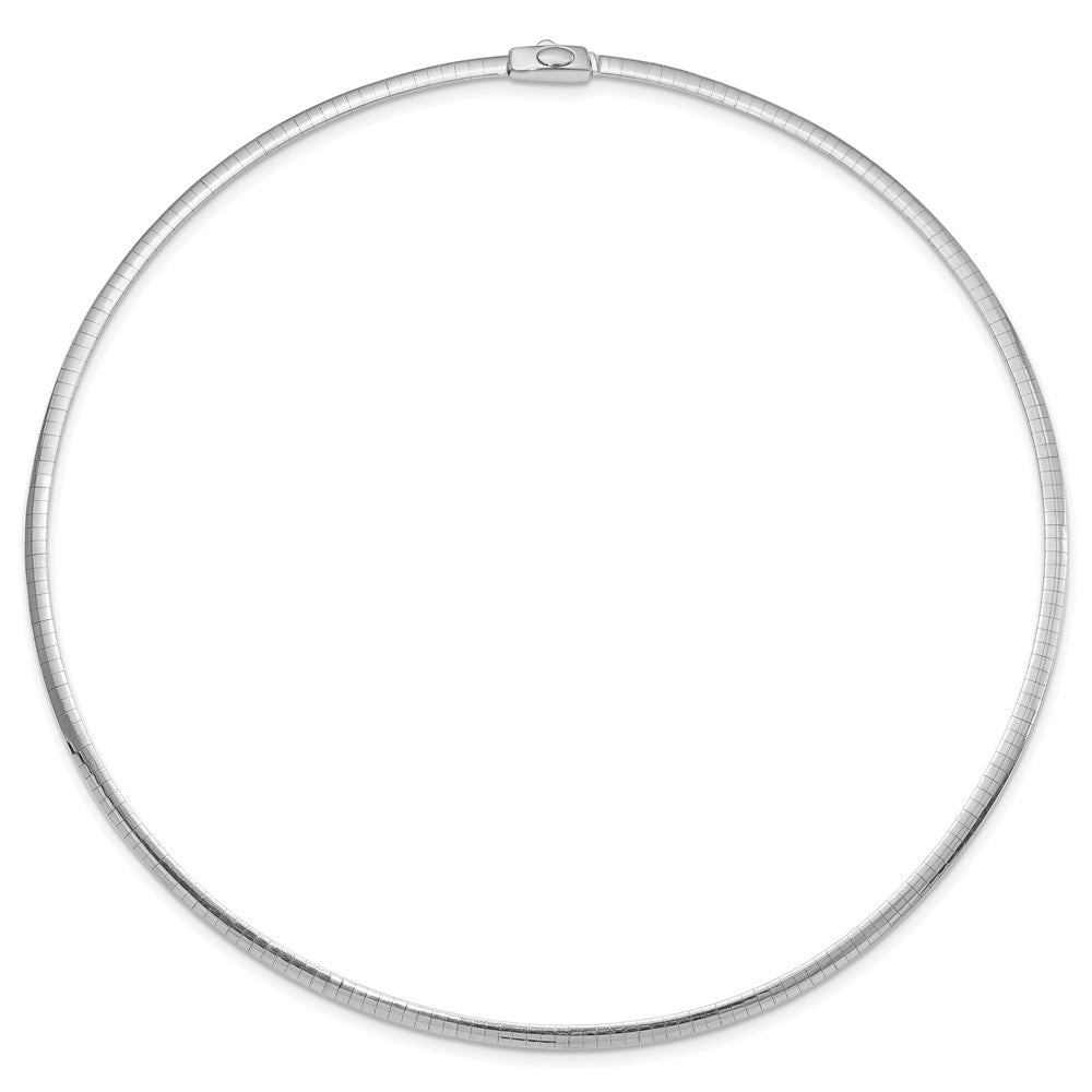 14k Two-tone 3mm Reversible White and Yellow Domed Omega Necklace