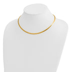 14k Two-tone 4mm Reversible White and Yellow Domed Omega Necklace