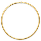 14k Two-tone 4mm Reversible White and Yellow Domed Omega Necklace