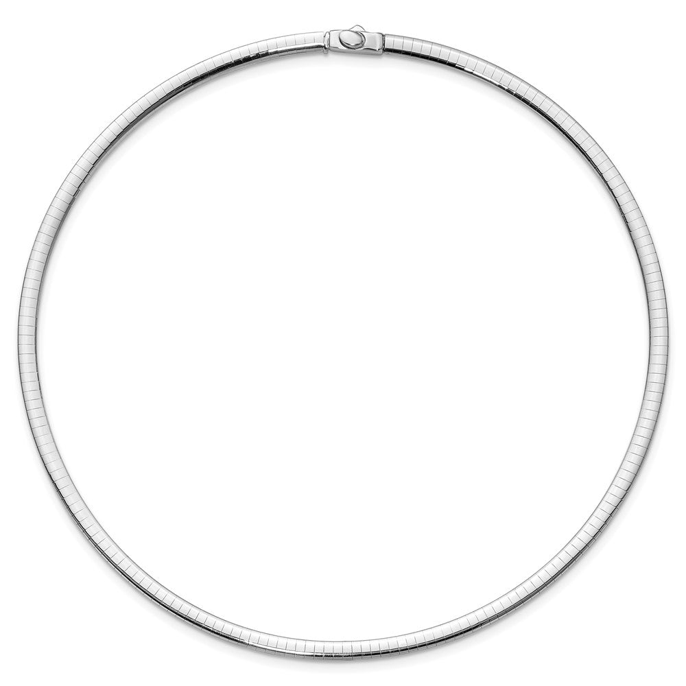 14k Two-tone 4mm Reversible White and Yellow Domed Omega Necklace