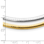 14k Two-tone 4mm Reversible White and Yellow Domed Omega Necklace