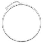 14k Two-tone 4mm Lightweight Reversible Omega Necklace Plus Heart Chain Extender