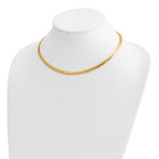 14k Two-tone 5mm Lightweight Reversible Omega Necklace Plus Heart Chain Extender