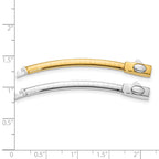 14k Two-tone 3mm White and Yellow Domed Omega 2 inch Extender for Reversible Necklace