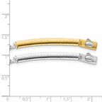 14k Two-tone 4mm White and Yellow Domed Omega 2 inch Extender for Reversible Necklace