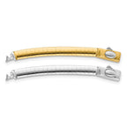 14k Two-tone 4mm White and Yellow Domed Omega 2 inch Extender for Reversible Necklace