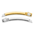 14k Two-tone 5mm White and Yellow Domed Omega 2 inch Extender for Reversible Necklace
