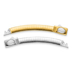14k Two-tone 5mm White and Yellow Domed Omega 2 inch Extender for Reversible Necklace