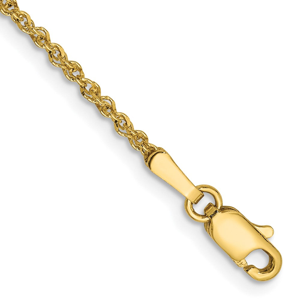 14K 1.7mm Ropa with Lobster Clasp Anklet