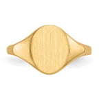 14k 8.5x10.0mm Oval Closed Back Signet Ring