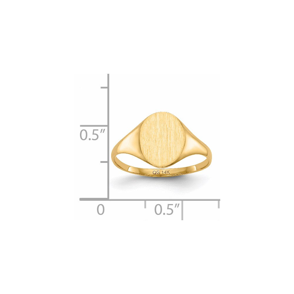 14k 8.5x10.0mm Oval Closed Back Signet Ring