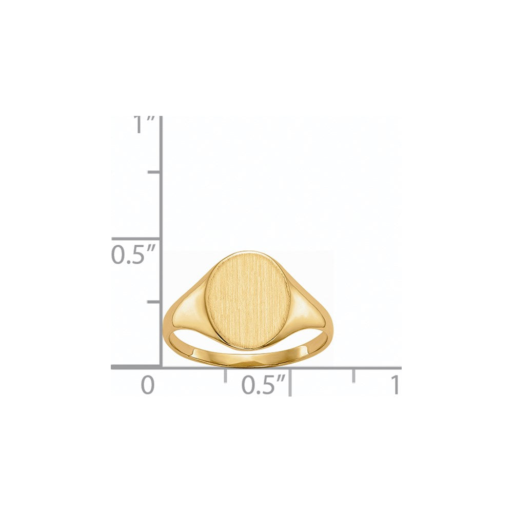 14k 9.5x11.0mm Oval Closed Back Signet Ring