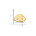 14k 9.5x11.0mm Oval Closed Back Signet Ring