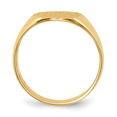 10k 11.5x10.0mm Oval Closed Back Signet Ring