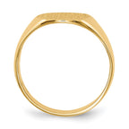14k 10.0x11.5mm Oval Closed Back Signet Ring