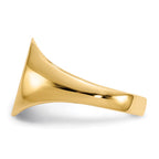 10k 11.5x10.0mm Oval Closed Back Signet Ring