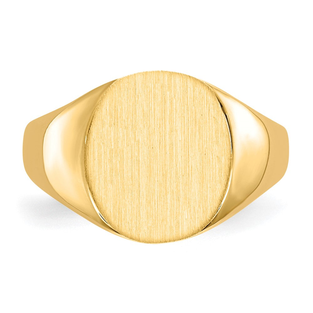 10k 11.5x10.0mm Oval Closed Back Signet Ring
