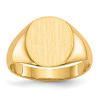 10k 11.5x10.0mm Oval Closed Back Signet Ring