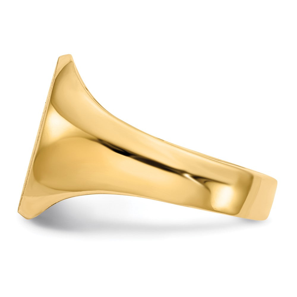14k 11.0x12.5mm Oval Closed Back Signet Ring