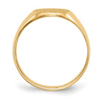 14k 11.5x13.0mm Oval Closed Back Mens Signet Ring