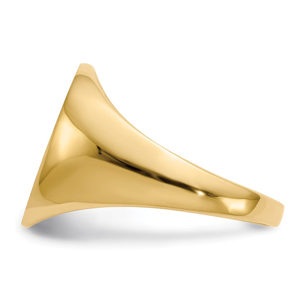 14k 13.0x16.0mm Oval Closed Back Signet Ring