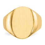 14k 14.0x18.0mm Oval Closed Back Mens Signet Ring