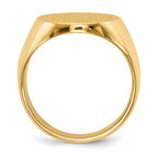 14k 15.5x19.0mm Oval Closed Back Mens Signet Ring