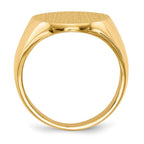 14k 16.0x20.5mm Oval Closed Back Mens Signet Ring